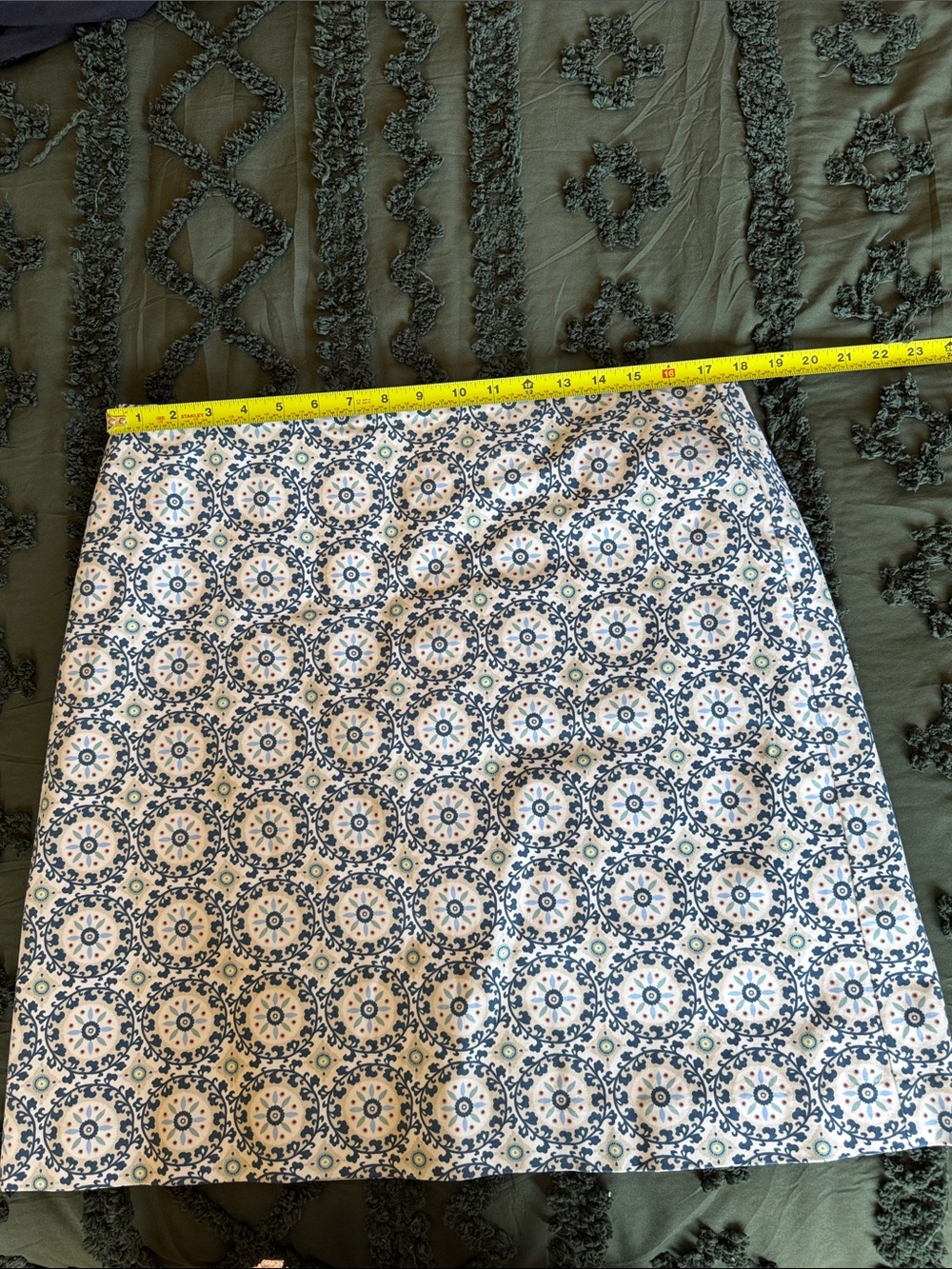 Ann Taylor Blue and White Printed A-Line Skirt